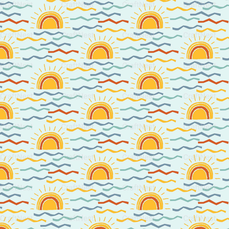 Summer Seamless Digital Paper - CraftNest - Digital Crafting and Art