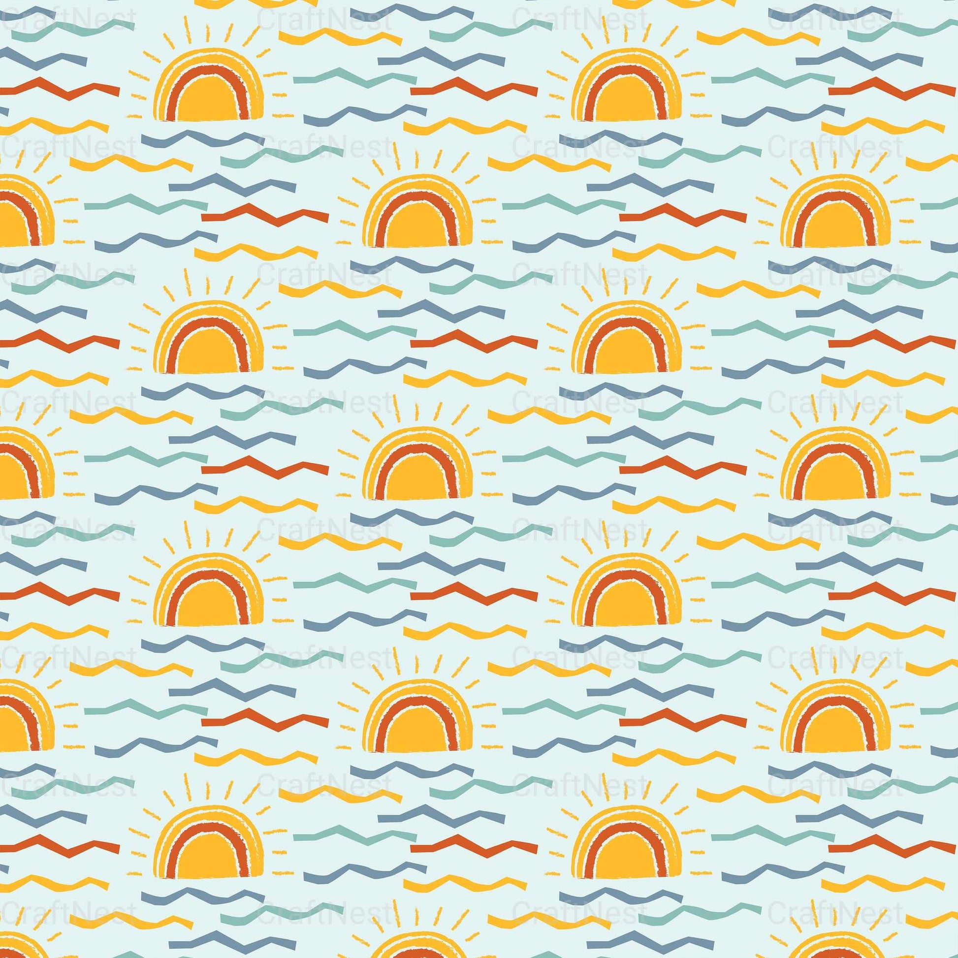 Summer Seamless Digital Paper - CraftNest - Digital Crafting and Art