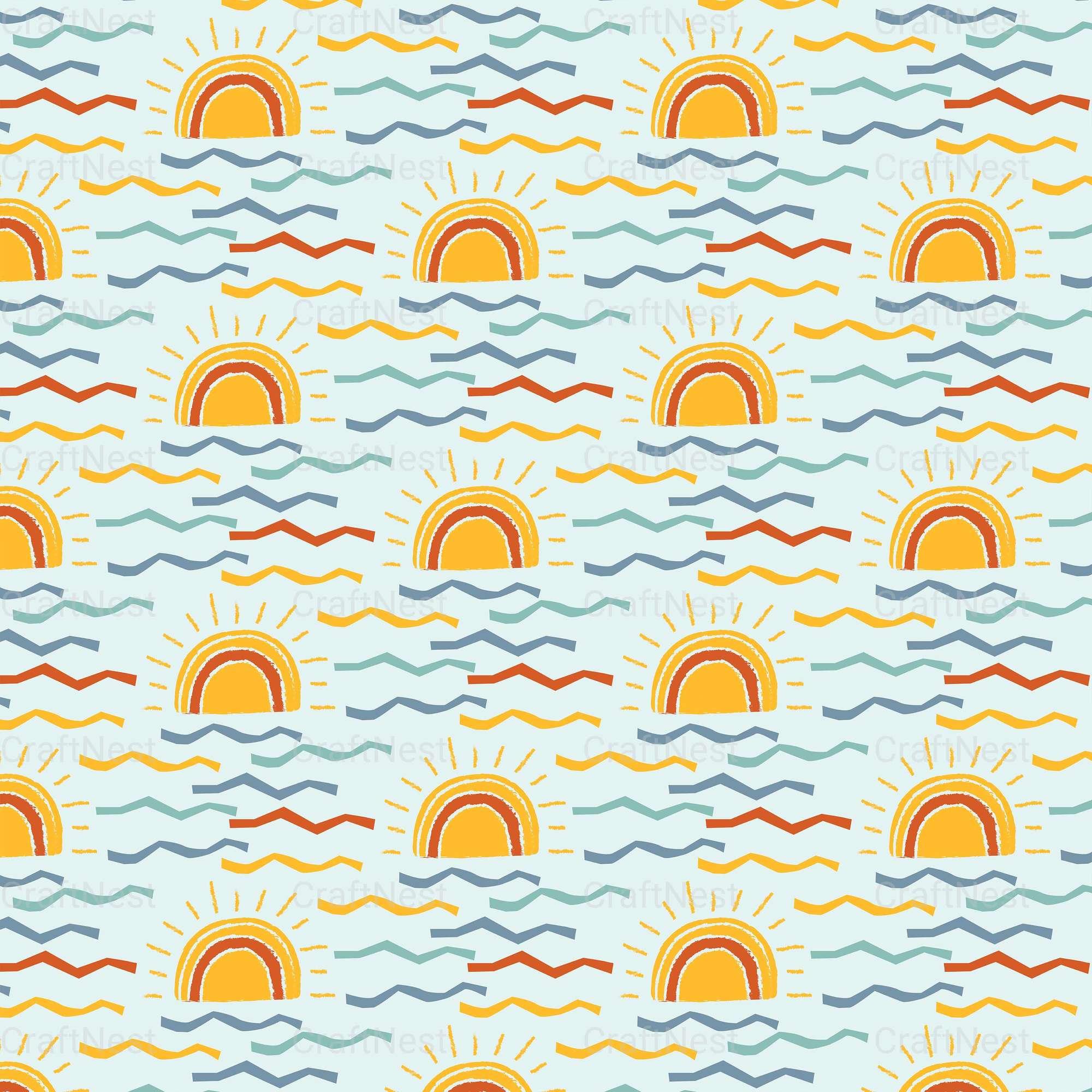 Summer Seamless Digital Paper - CraftNest - Digital Crafting and Art