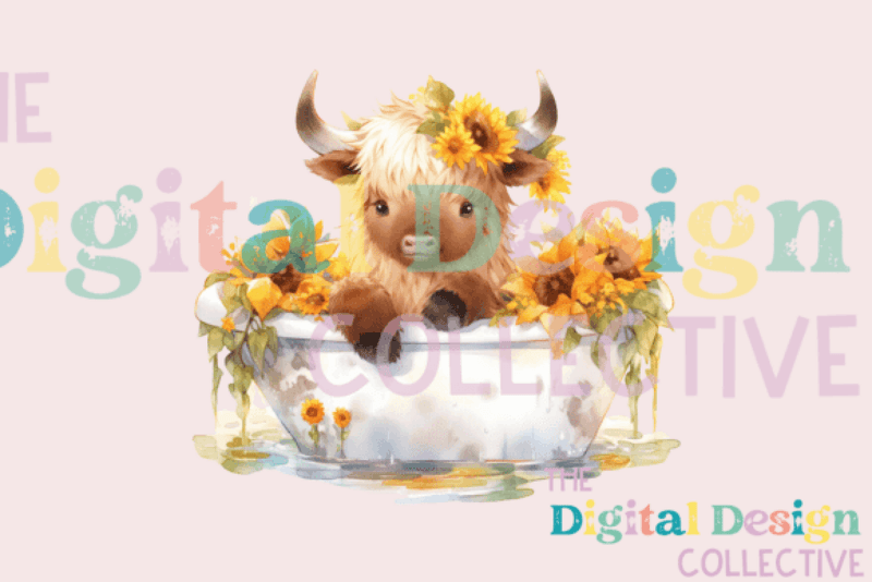 Sunflower Cow Clipart Bundle - CraftNest - Digital Crafting and Art