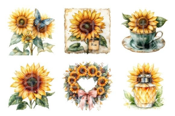 Sunflower Mother's Day Clipart Bundle 99 - CraftNest - Digital Crafting and Art