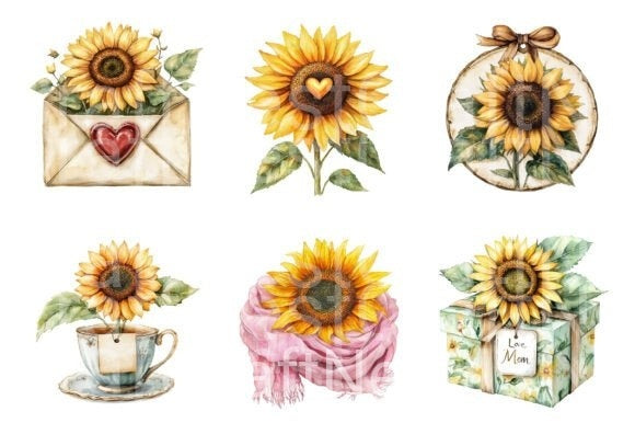 Sunflower Mother's Day Clipart Bundle 111 - CraftNest - Digital Crafting and Art