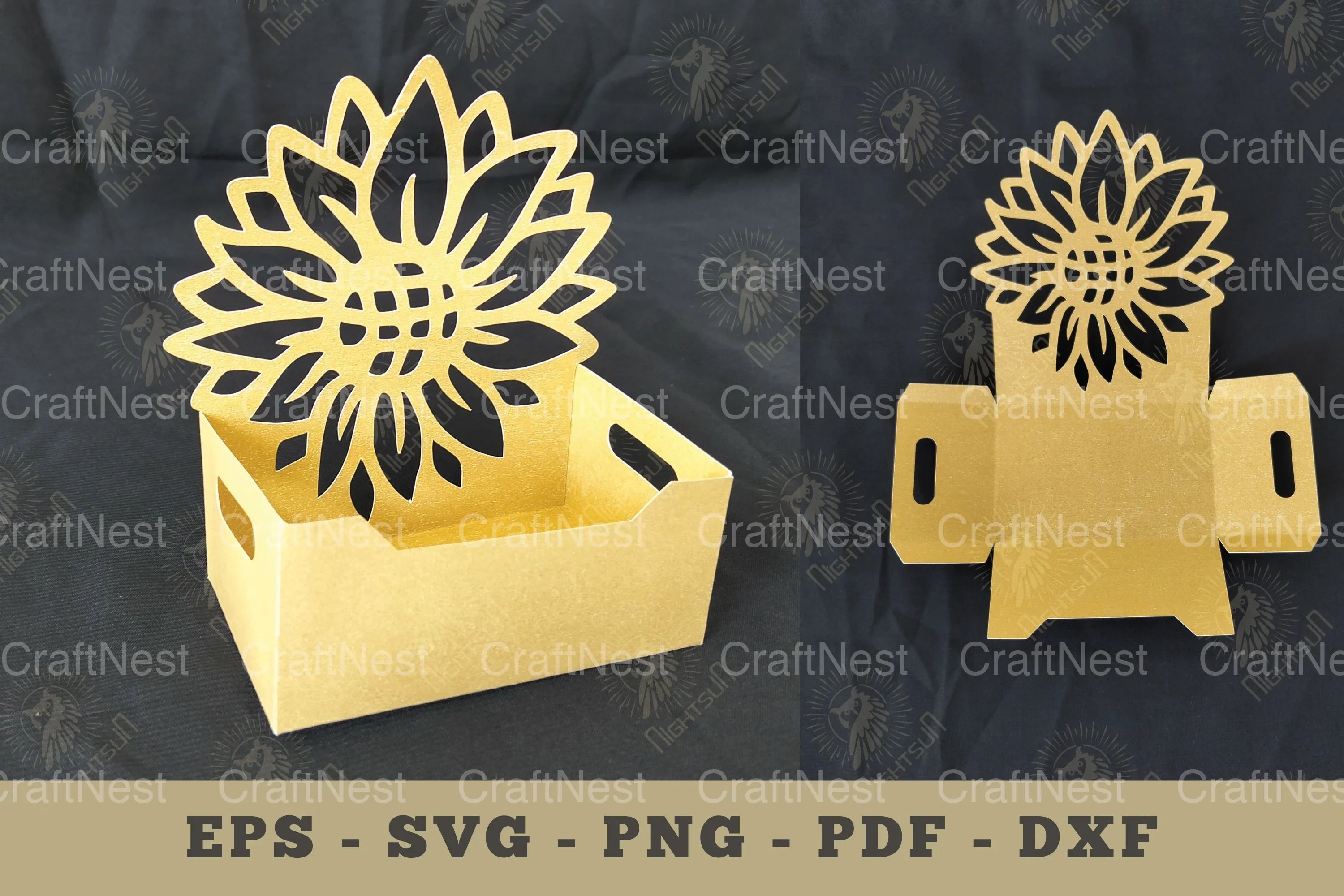 Sunflower Box Display Papercut Craft Bundle - CraftNest - Digital Crafting and Art
