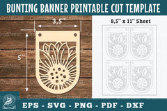 Sunflower Bunting Banner Printable Clipart Bundle - CraftNest - Digital Crafting and Art
