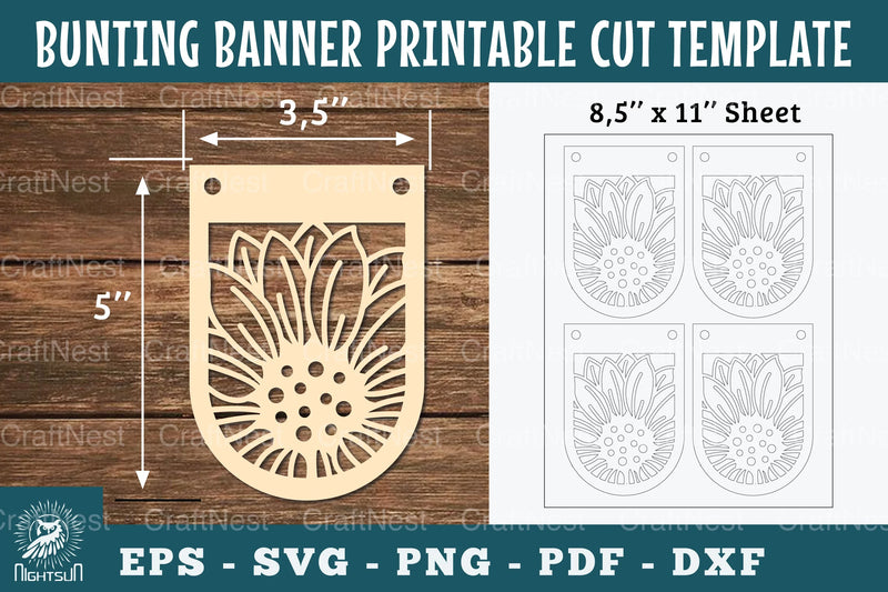 Sunflower Bunting Banner Printable Clipart Bundle - CraftNest - Digital Crafting and Art