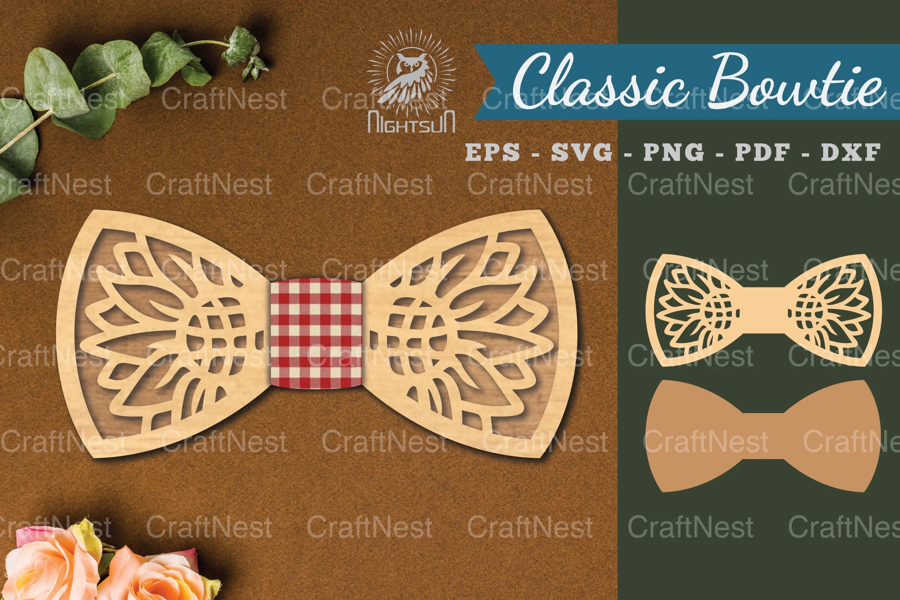 Sunflower Laser Cut Bowtie SVG Bundle - CraftNest - Digital Crafting and Art