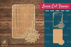 Sunflower Laser Cut Frame SVG Bundle - CraftNest - Digital Crafting and Art
