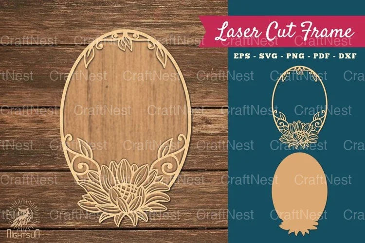 Sunflower Laser Cut Frame SVG Bundle - CraftNest - Digital Crafting and Art