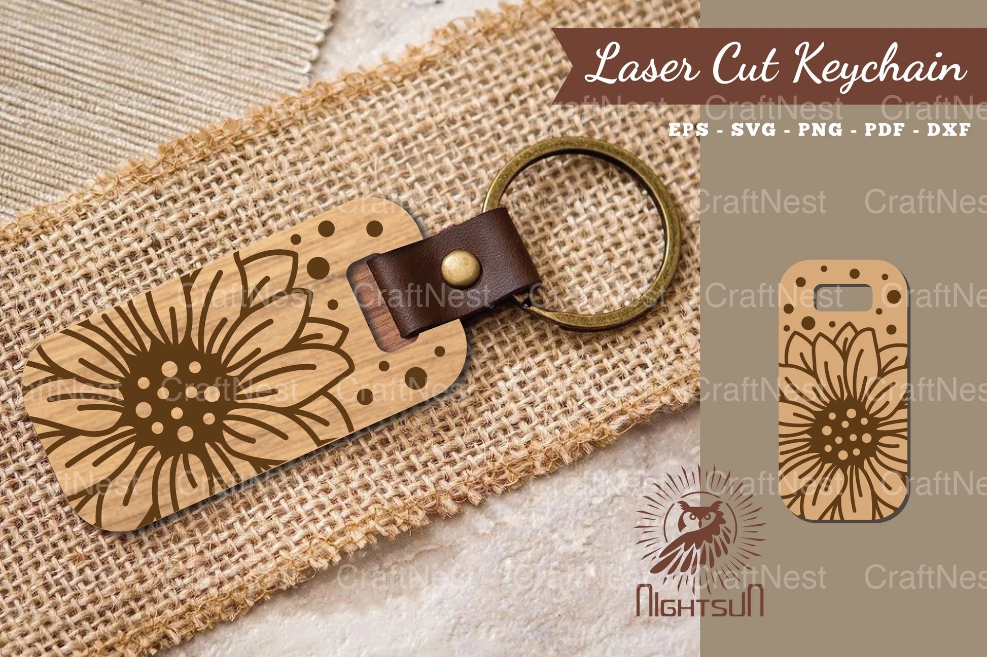 Sunflower Laser Cut Keychain Design Bundle - CraftNest - Digital Crafting and Art
