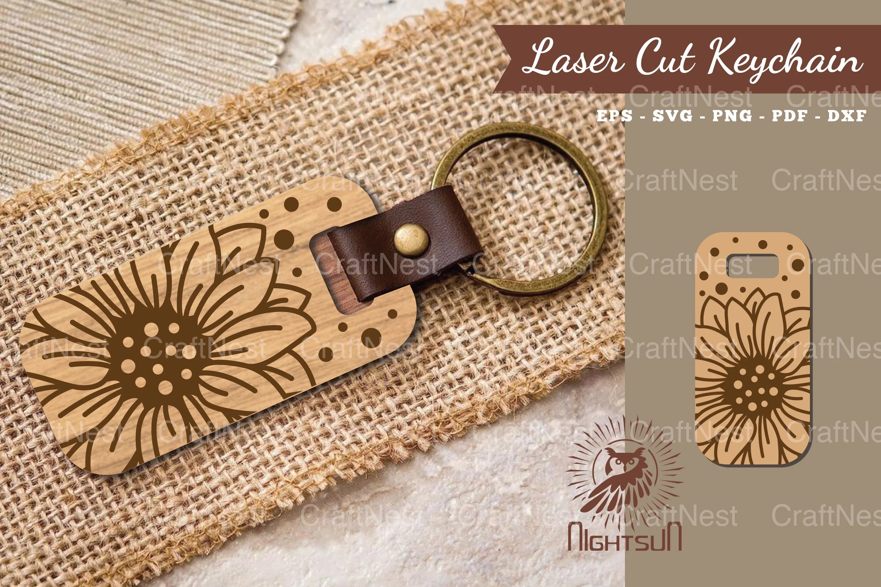 Sunflower Laser Cut Keychain Design Bundle - CraftNest - Digital Crafting and Art