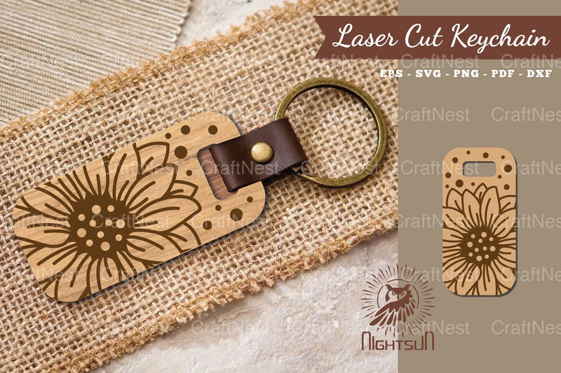 Sunflower Laser Cut Keychain Design Bundle - CraftNest - Digital Crafting and Art