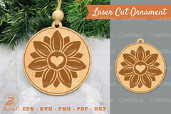 Sunflower Laser Cut Ornament SVG Bundle - CraftNest - Digital Crafting and Art
