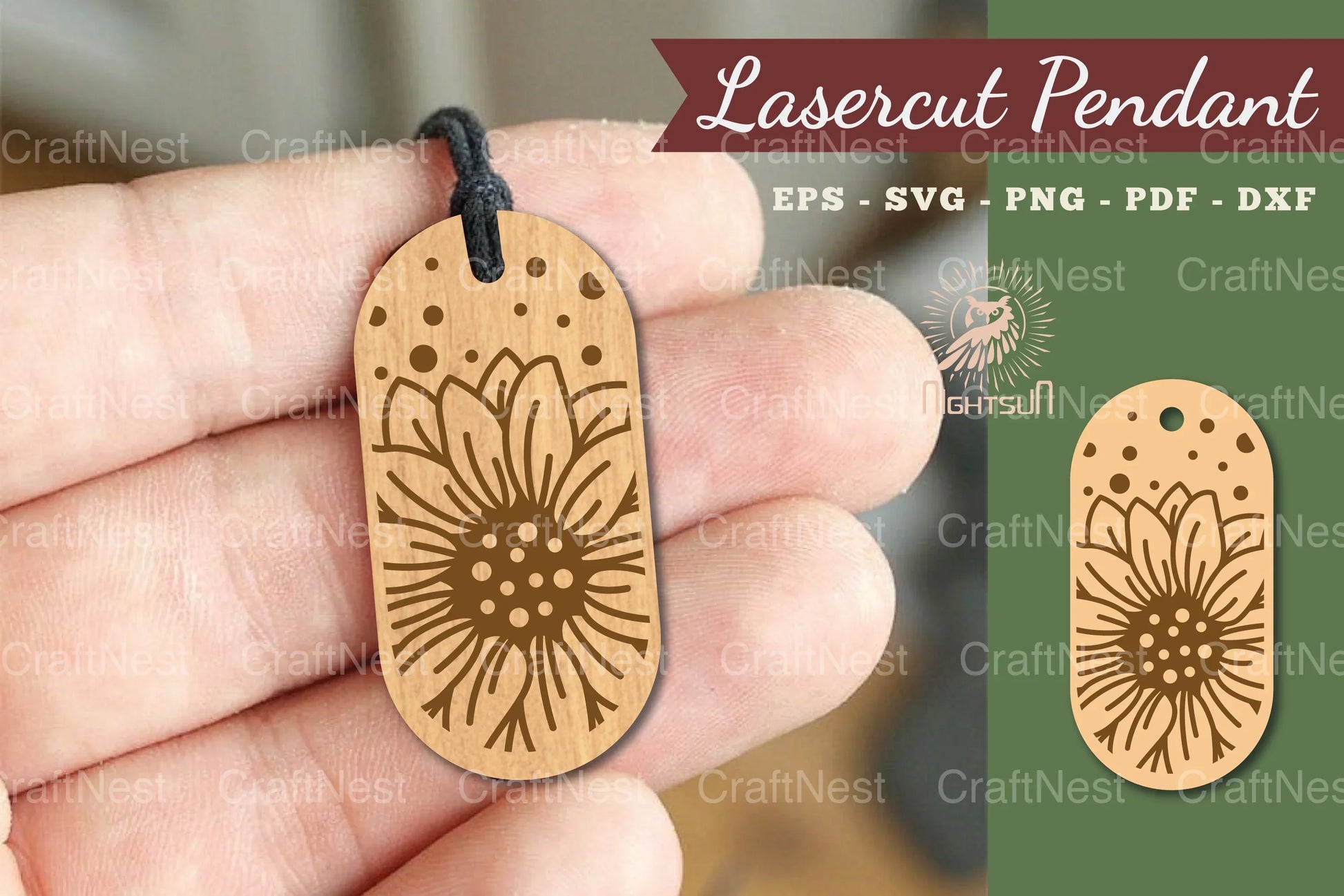 Sunflower Lasercut Pendant Design Bundle - CraftNest - Digital Crafting and Art