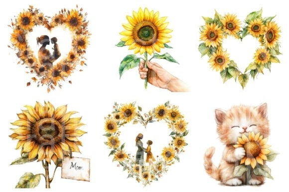 Sunflower Mother's Day Clipart Bundle 88 - CraftNest - Digital Crafting and Art