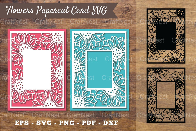 Sunflower Papercut Card SVG Design Bundle - CraftNest - Digital Crafting and Art