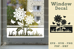 Sunflower Window Decal Clipart Bundle - CraftNest - Digital Crafting and Art