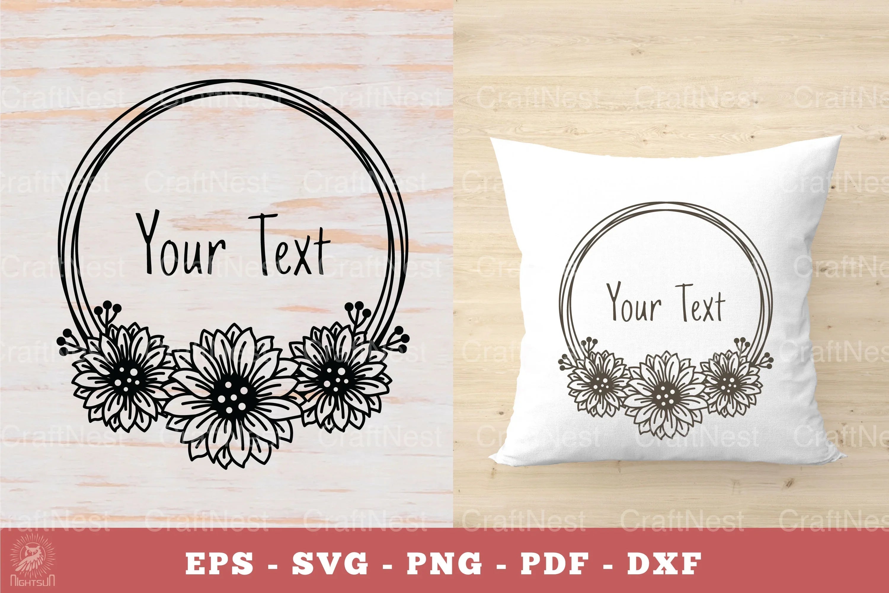 Sunflowers Monogram SVG Bundle - CraftNest - Digital Crafting and Art