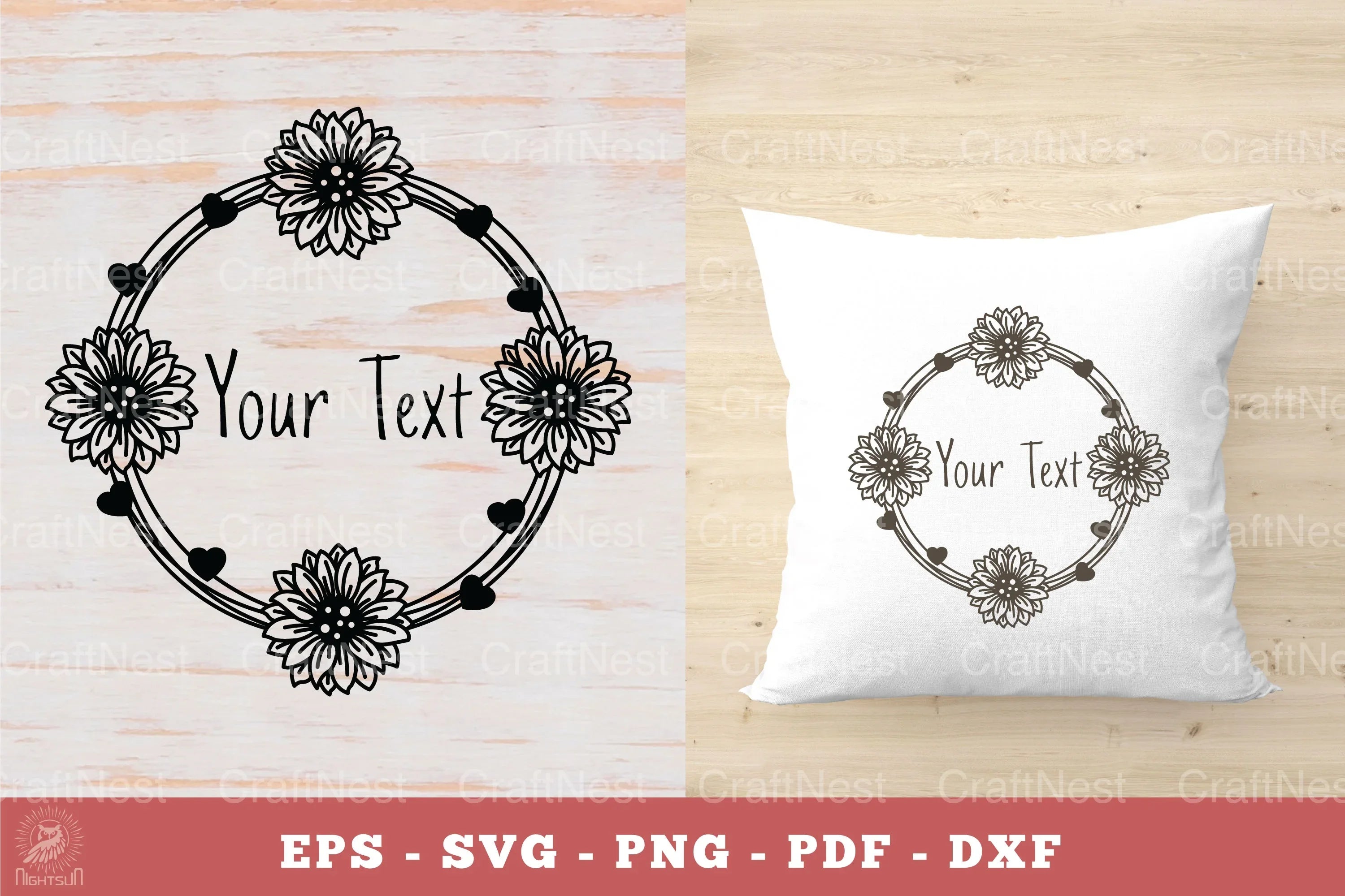Sunflowers Monogram SVG Bundle - CraftNest - Digital Crafting and Art