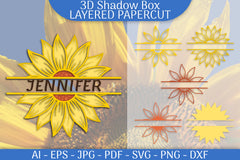 Sunflower 3D Shadowbox Layered Papercut SVG Bundle - CraftNest - Digital Crafting and Art