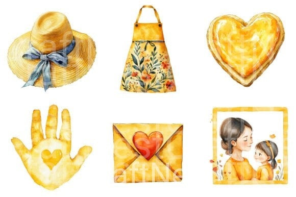 Sunny Yellow Mother's Day Clipart Bundle - CraftNest - Digital Crafting and Art