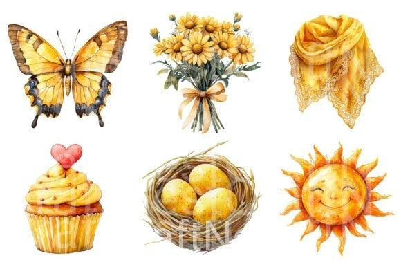 Sunny Yellow Mother's Day Clipart Bundle - CraftNest - Digital Crafting and Art