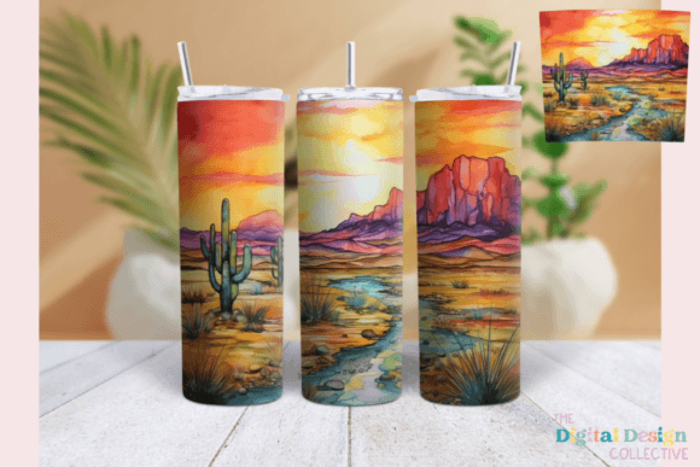 Sunset Desert Landscape Tumbler Wrap Bundle - CraftNest - Digital Crafting and Art