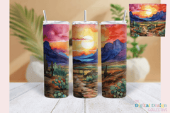 Sunset Desert Landscape Tumbler Wrap Bundle - CraftNest - Digital Crafting and Art