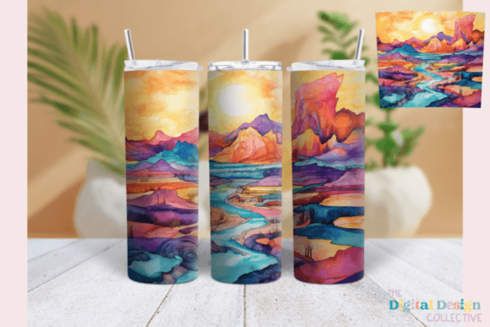 Sunset Desert Landscape Tumbler Wrap Bundle - CraftNest - Digital Crafting and Art