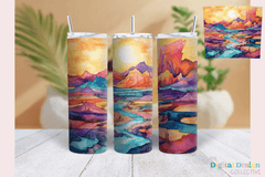 Sunset Desert Landscape Tumbler Wrap Bundle - CraftNest - Digital Crafting and Art