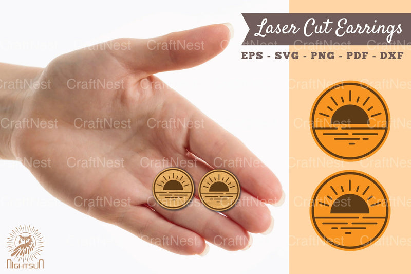 Sunset Laser Cut Earrings SVG Bundle - CraftNest - Digital Crafting and Art
