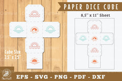 Sunset Paper Dice Cube Printable Clipart Bundle - CraftNest - Digital Crafting and Art