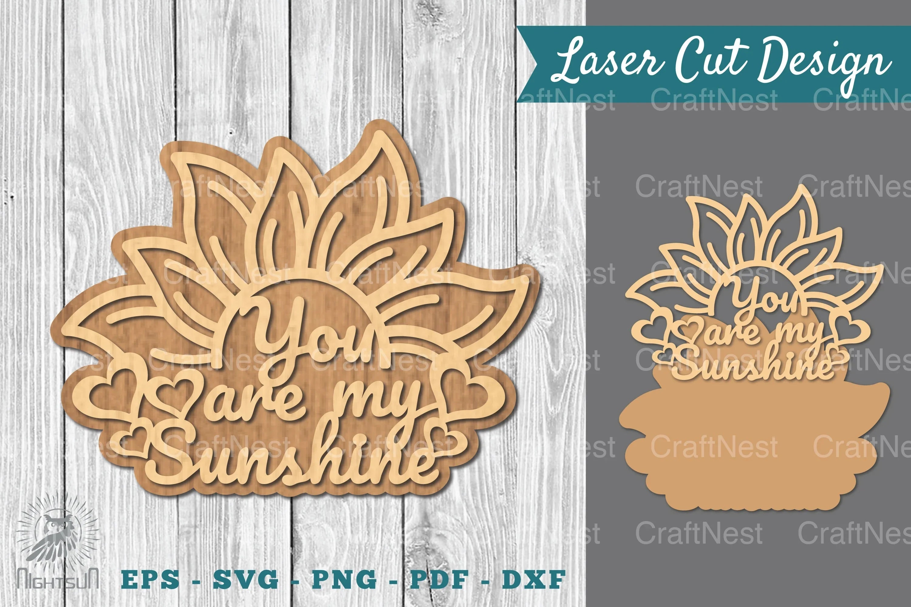 Sunshine Laser Cut Sign SVG Bundle - CraftNest - Digital Crafting and Art