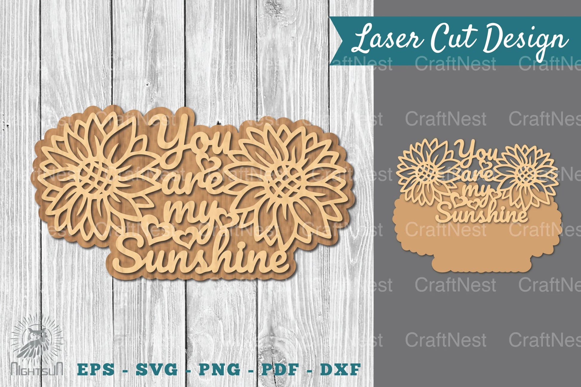 Sunshine Laser Cut Sign SVG Bundle - CraftNest - Digital Crafting and Art