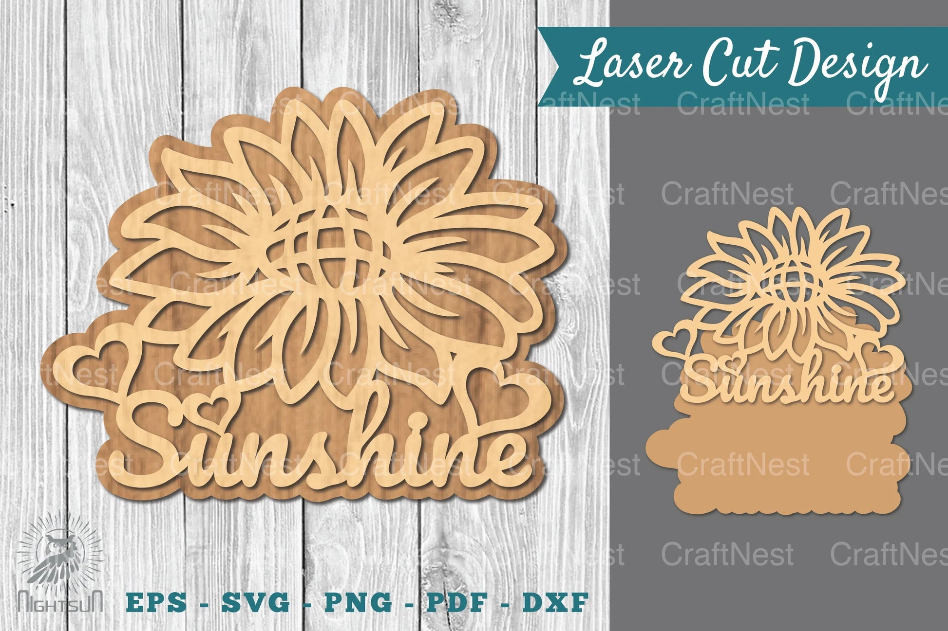 Sunshine Laser Cut Sign SVG Bundle - CraftNest - Digital Crafting and Art
