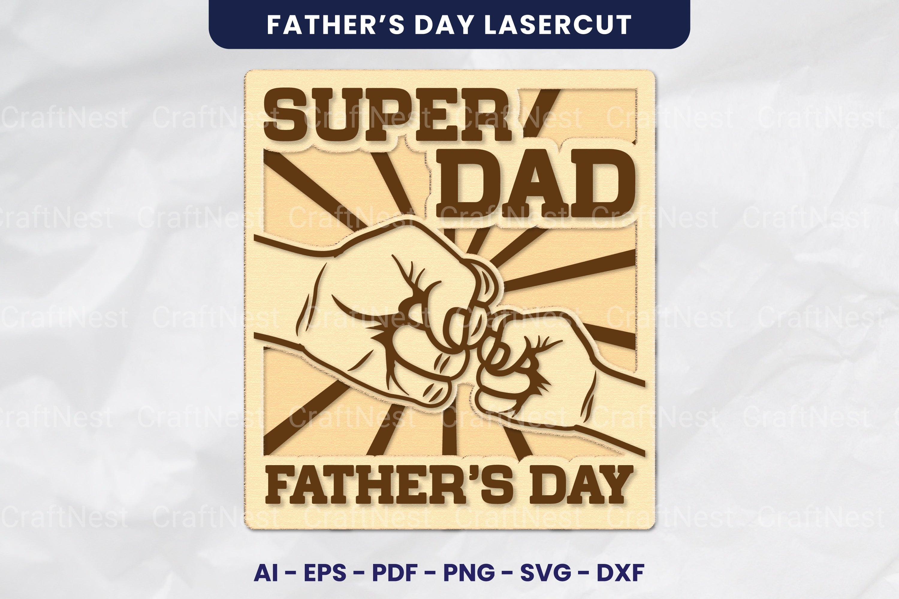 Super Dad Fist Bump Lasercut Clipart Bundle
