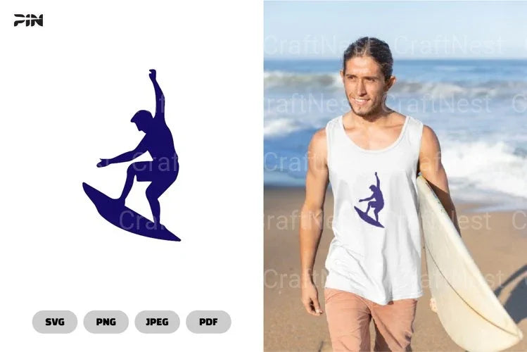 Surfing Icon Logo Clipart Bundle - CraftNest - Digital Crafting and Art