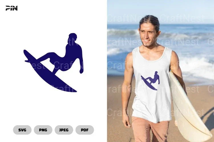 Surfing Icon Logo Clipart Bundle - CraftNest - Digital Crafting and Art