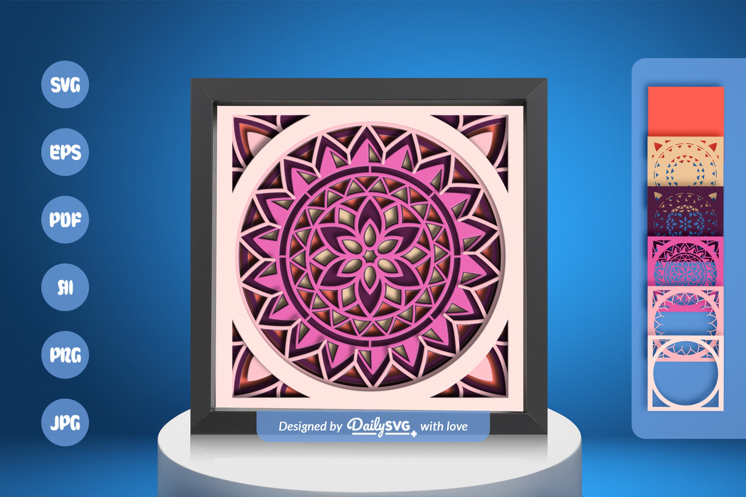 Sweet Mandala Papercut SVG Bundle