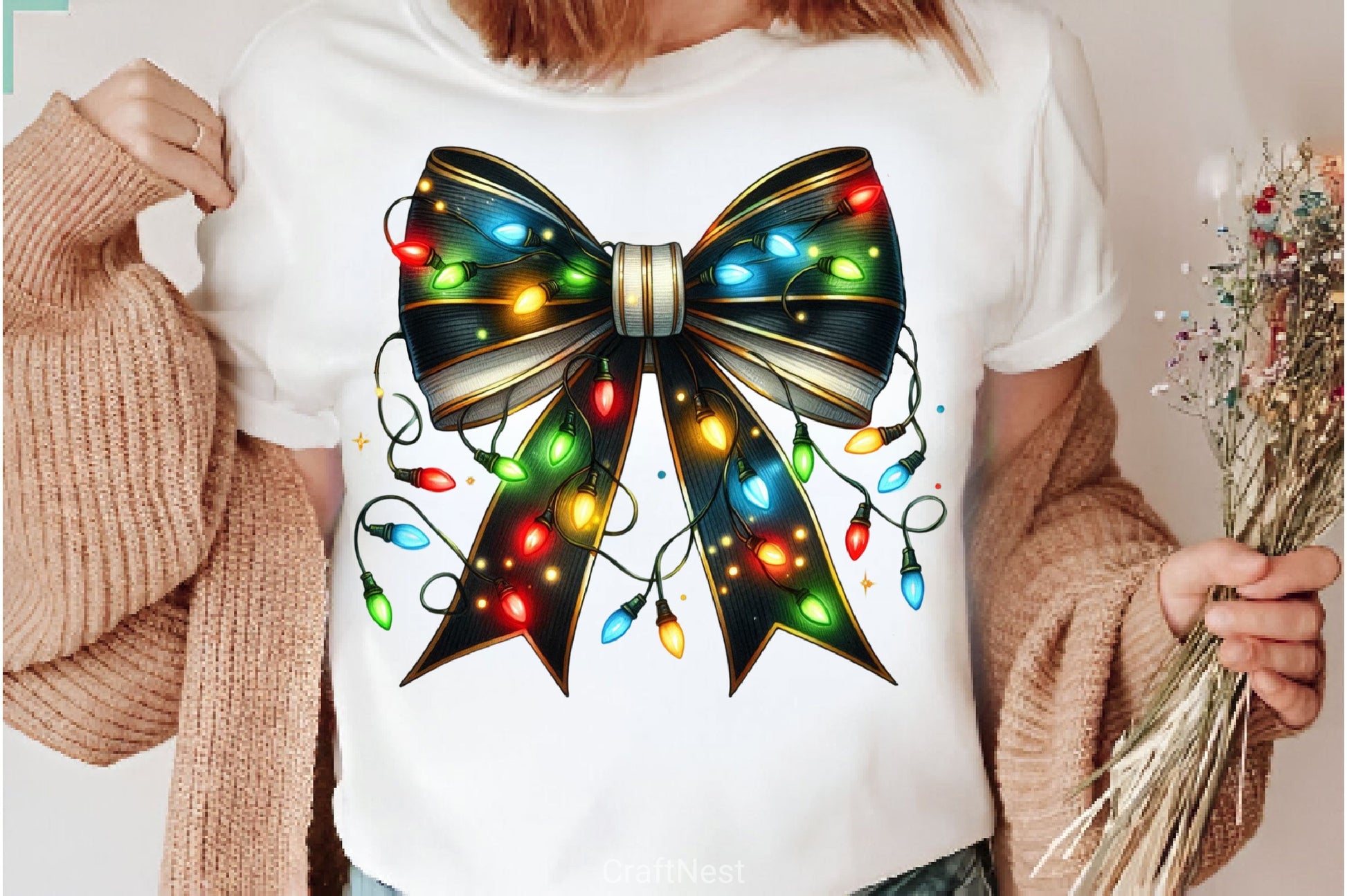 Coquette Christmas Bow Lights Bow Clipart Bundle 4 - CraftNest - Digital Crafting and Art