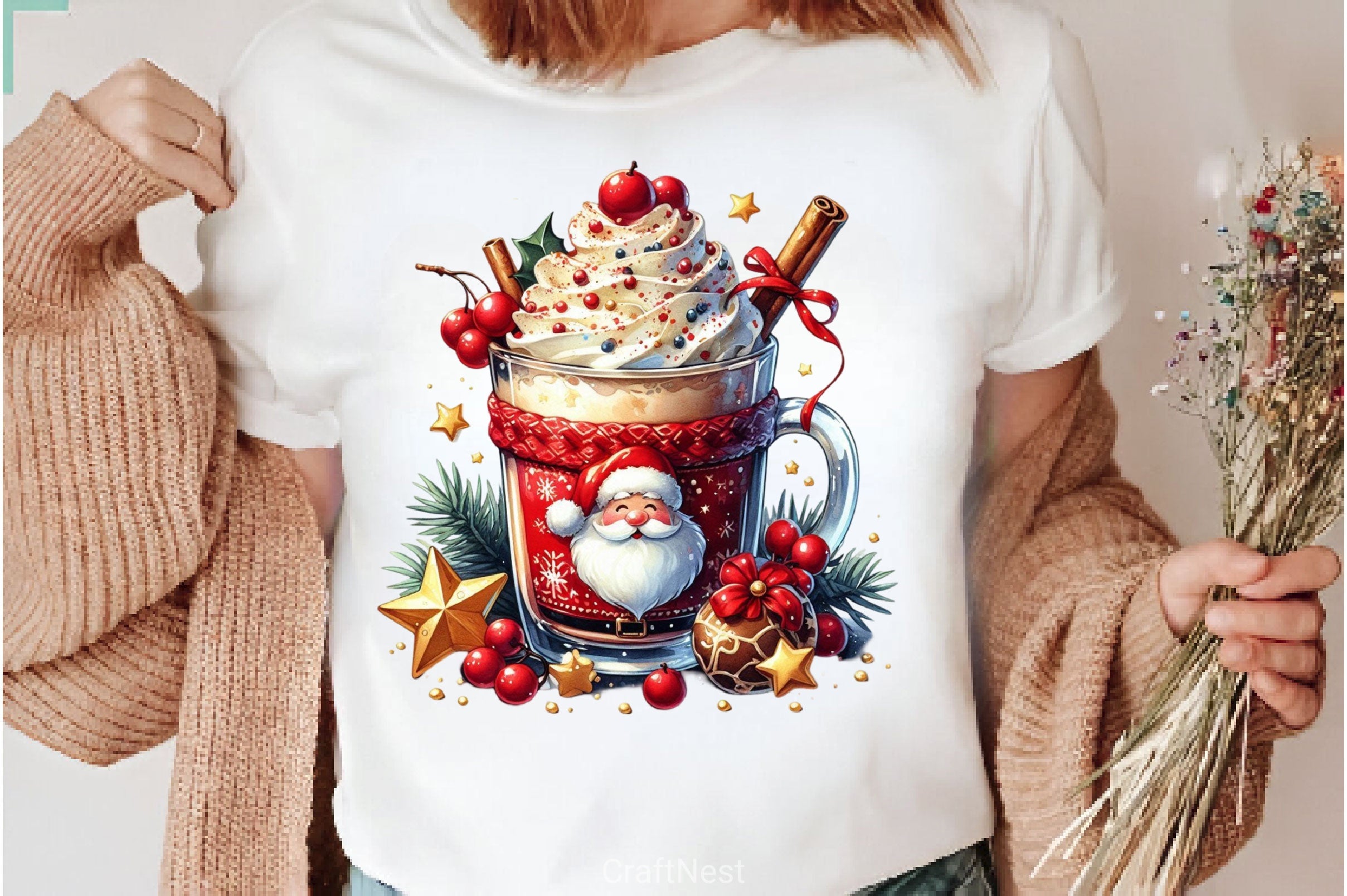 Christmas Ice Cream Cherry Milkshake Clipart Bundle 5 - CraftNest - Digital Crafting and Art