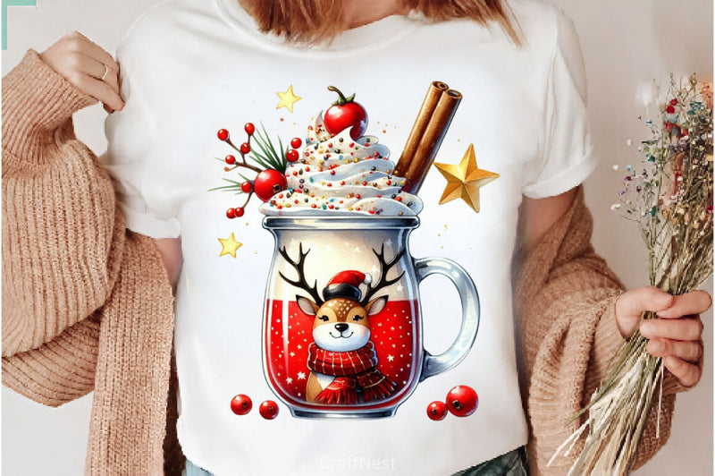 Christmas Ice Cream Cherry Milkshake Clipart Bundle 3 - CraftNest - Digital Crafting and Art