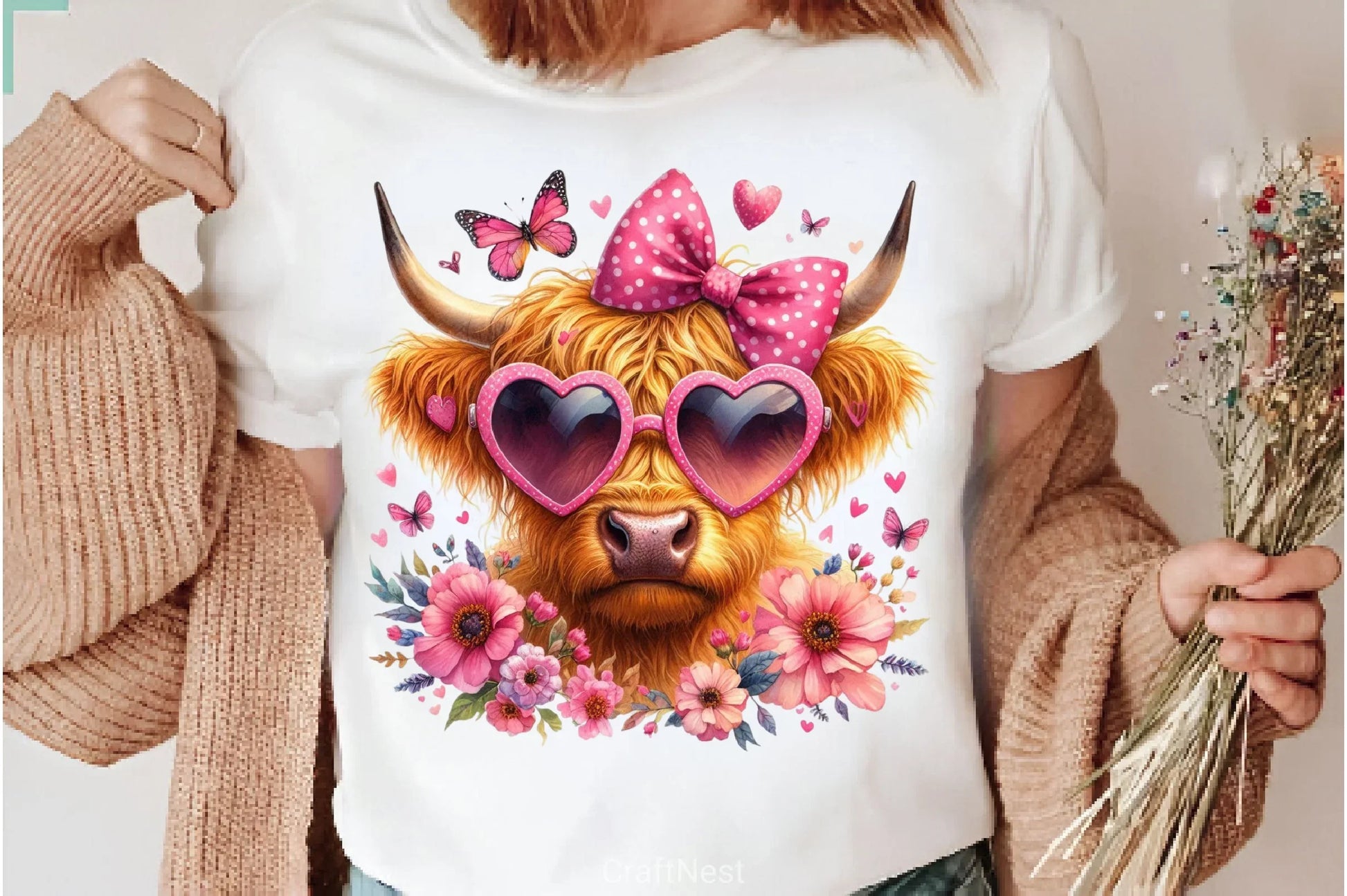 Spring Highland Cow Clipart Bundle 6 - CraftNest - Digital Crafting and Art