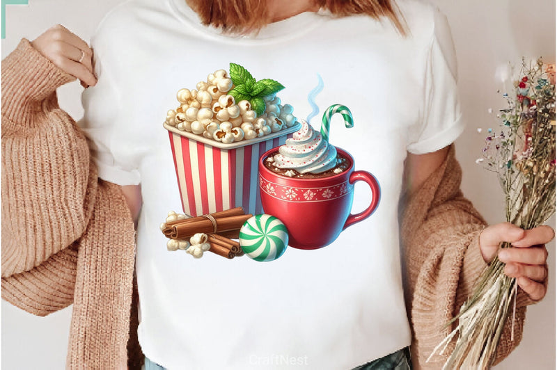 Christmas Popcorn Coffee Clipart Bundle 2 - CraftNest - Digital Crafting and Art