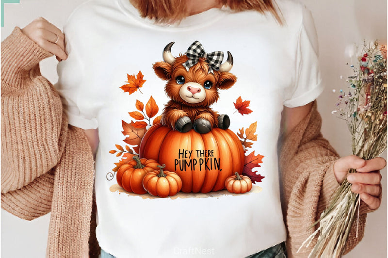 Autumn Highland Cow Clipart Bundle 3 - CraftNest - Digital Crafting and Art
