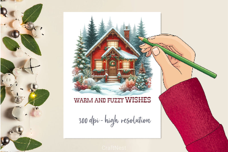 Warm And Fuzzy Wishes Merry Christmas Clipart Bundle 2 - CraftNest - Digital Crafting and Art