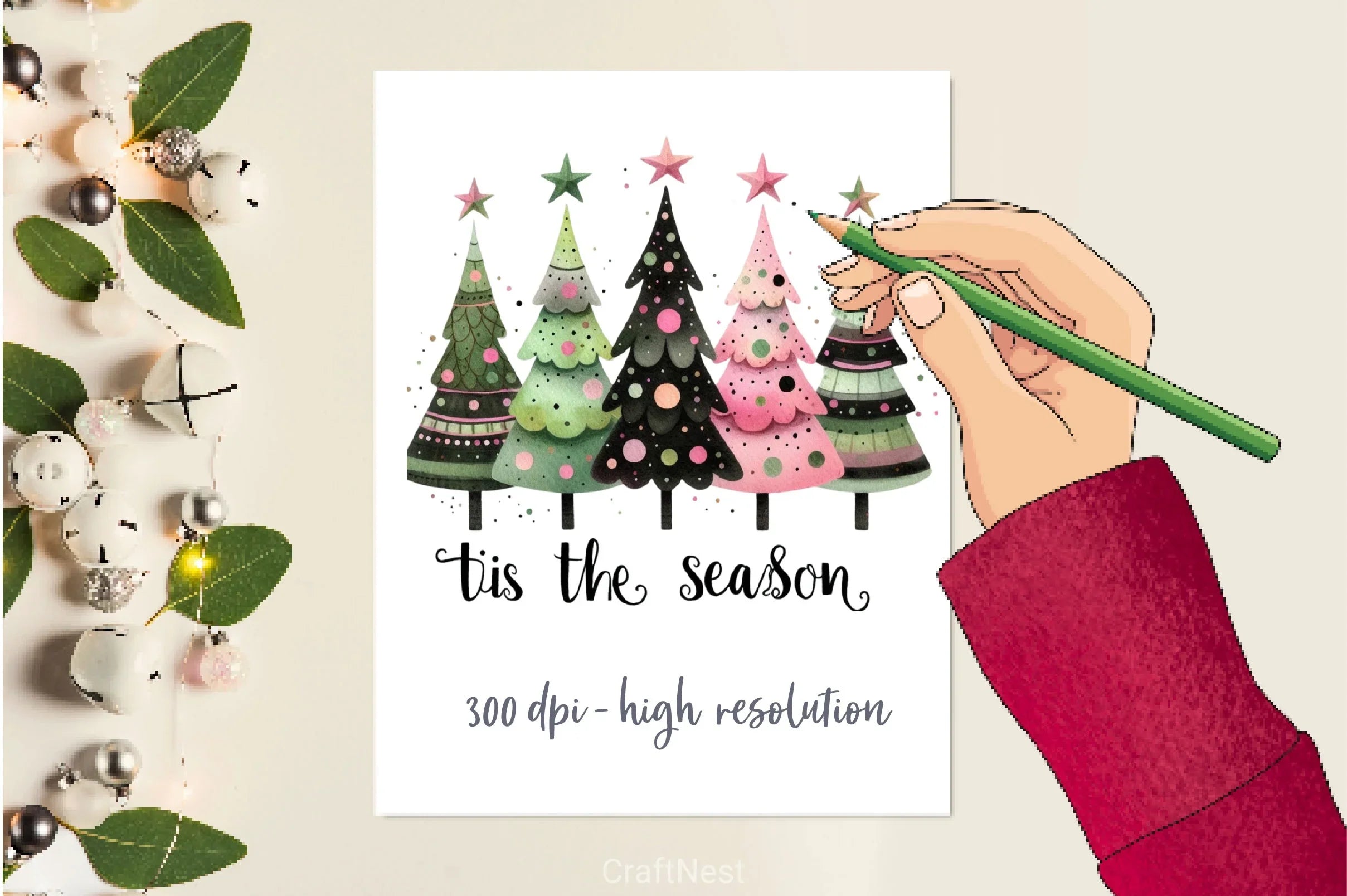 Christmas Trees Clipart Bundle 3 - CraftNest - Digital Crafting and Art