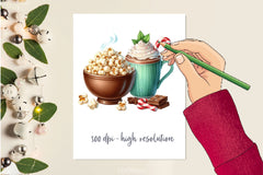 Christmas Ice Cream Cherry Milkshake Clipart Bundle 2 - CraftNest - Digital Crafting and Art