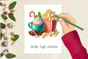 Christmas Ice Cream Cherry Milkshake Clipart Bundle 7
