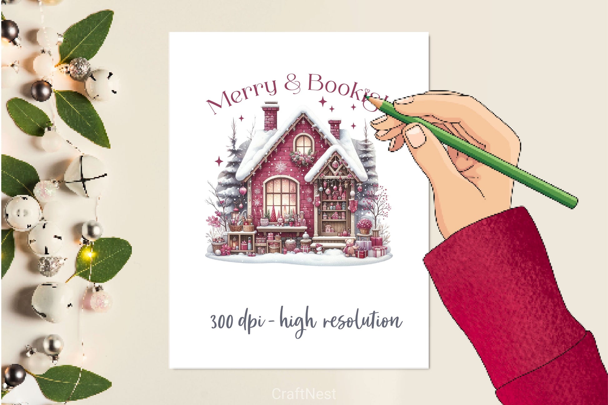 Merry & Bookish Merry Christmas Clipart Bundle - CraftNest - Digital Crafting and Art