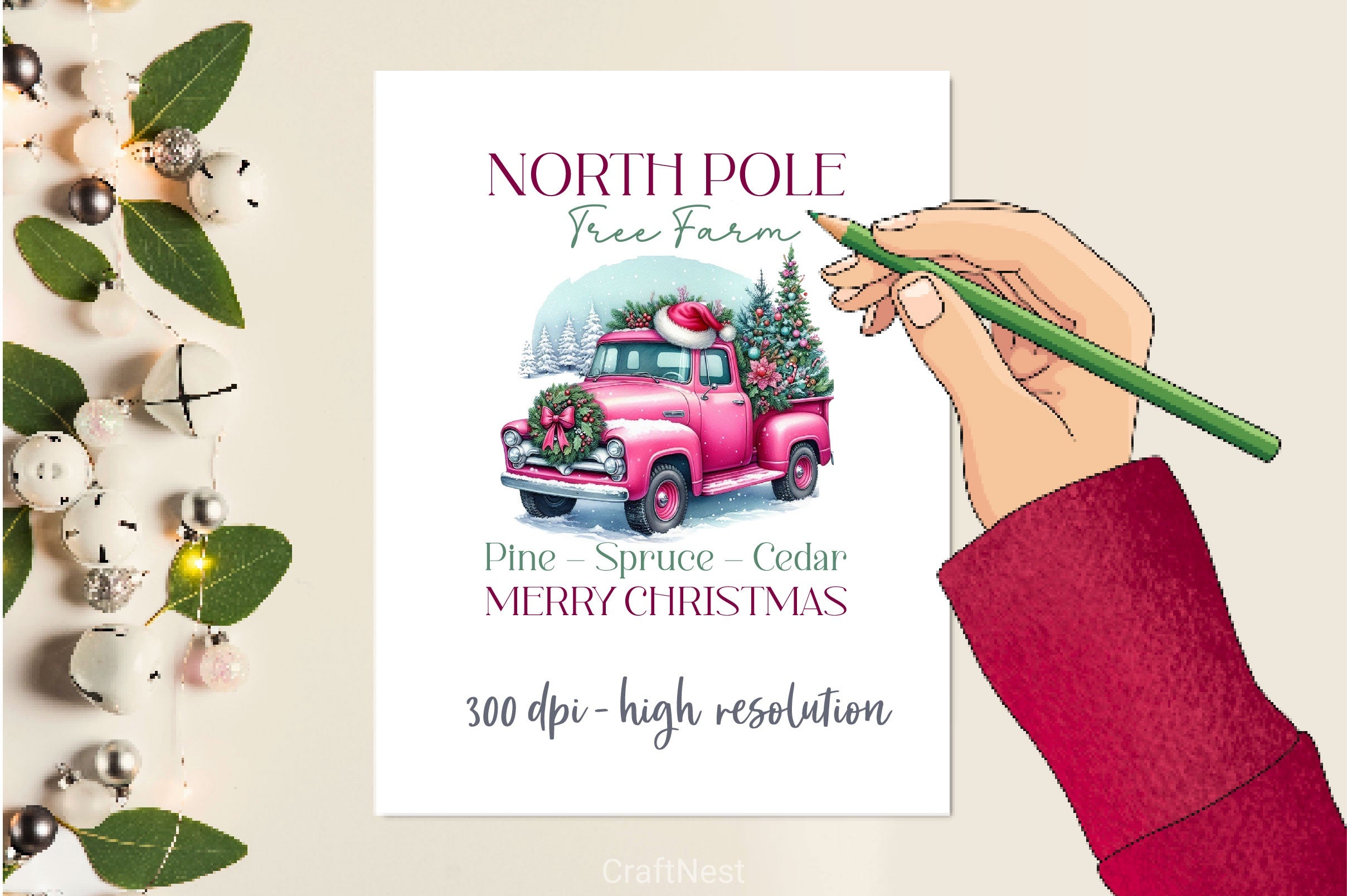 North Pole Christmas Tree Farm Clipart Bundle - CraftNest - Digital Crafting and Art